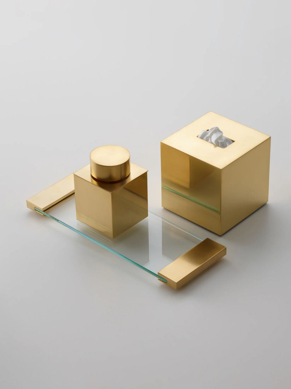 Luxury 24-karat Matt Gold Bathroom Tray by Decor Walther