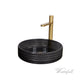 Glass Design Luxury Black Bathroom Crystal Sink Combo with Satin Gold Faucet