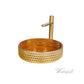 Glass Design Luxury Black Crystal Sink with Satin Gold Faucet