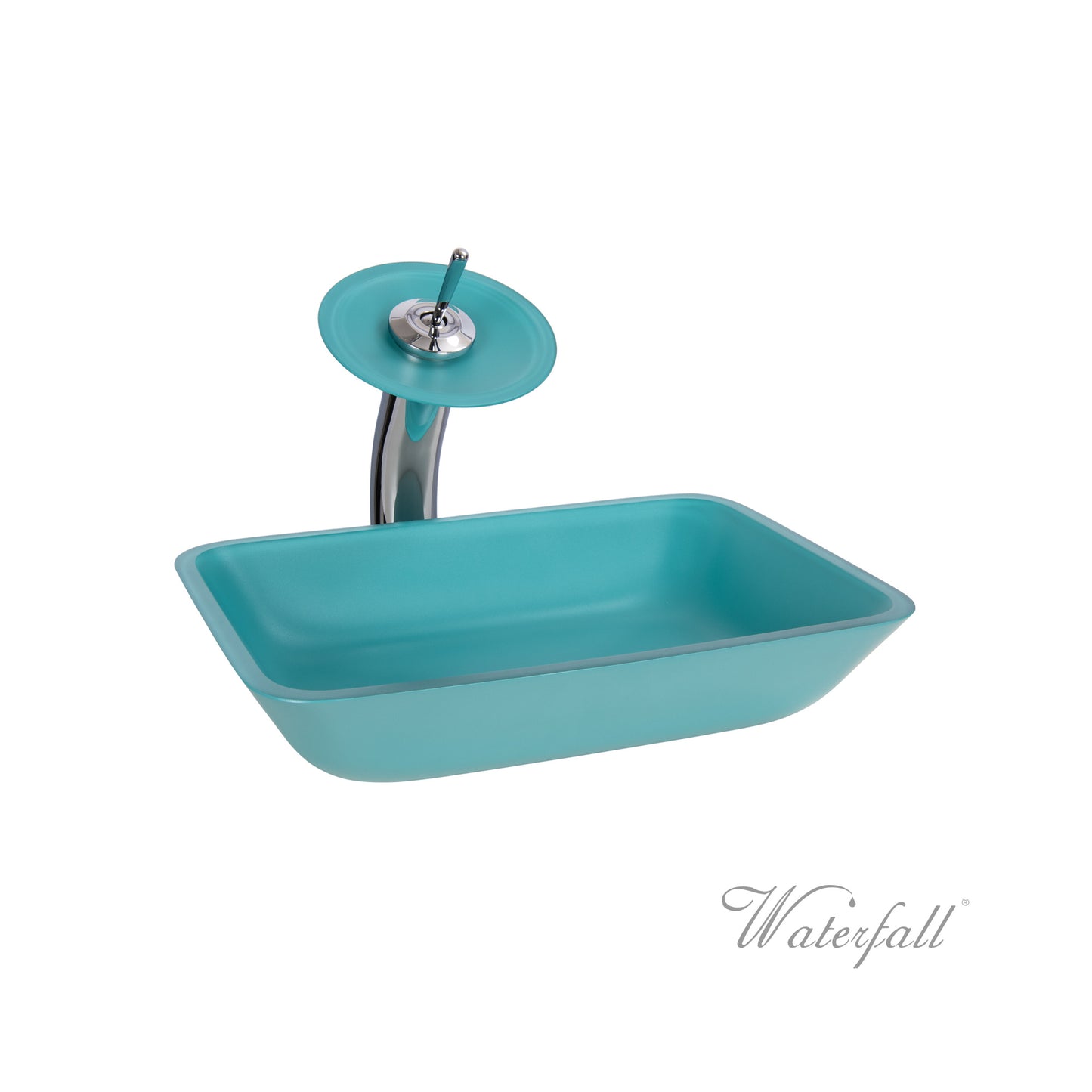 Waterfall® Faucet with Turquoise Blue Basin - Sink Combo Set