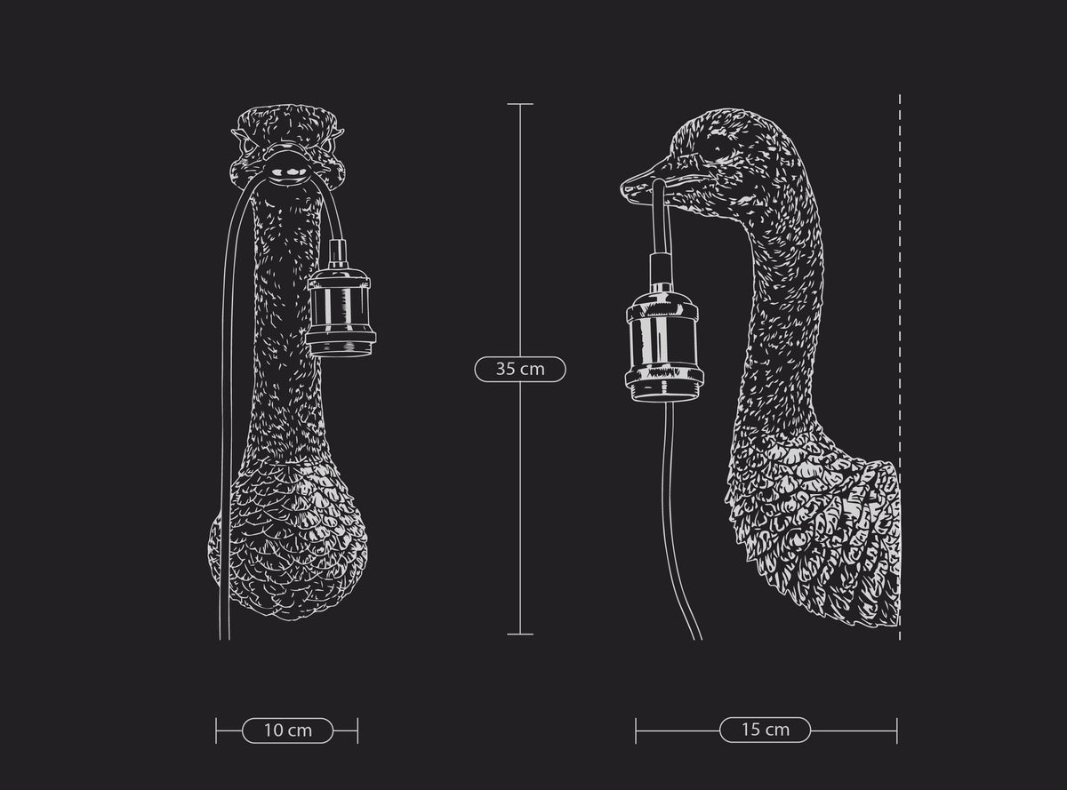 Pink Wall Ostrich Baby Lamp Franz Josef, Gold & Magenta