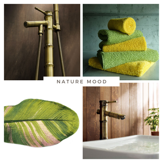 Design Bamboo Faucet Bathroom Natural Bronze and Green