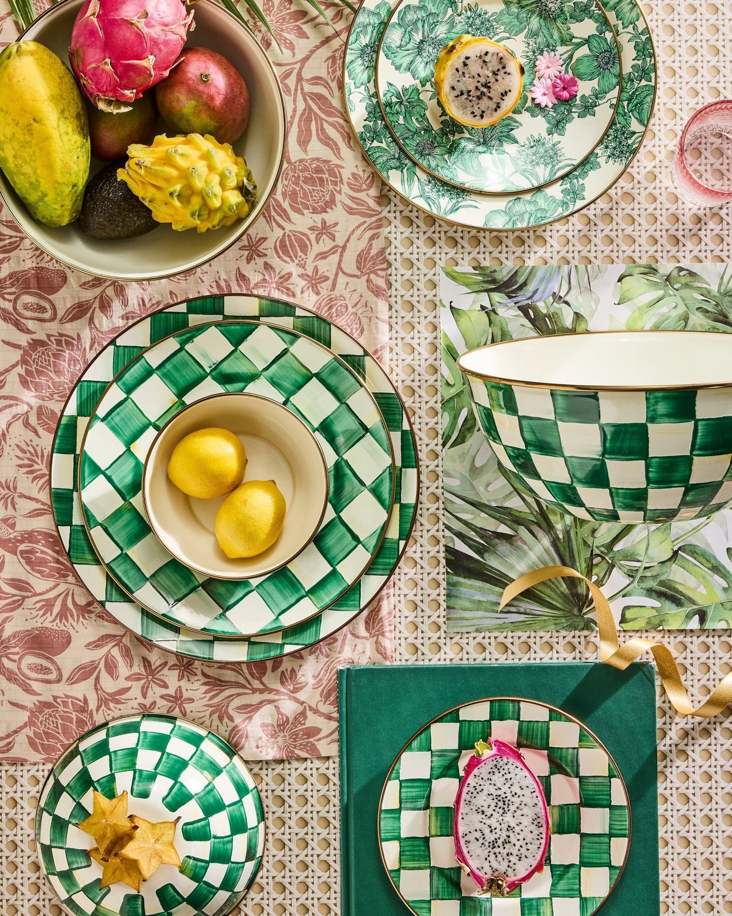 Emerald Check Large Oval Platter