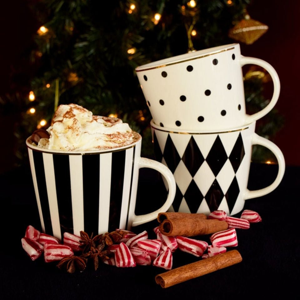 Black and White Coffee or Tea Mugs Favorite, set of 3 - |VESIMI Design|