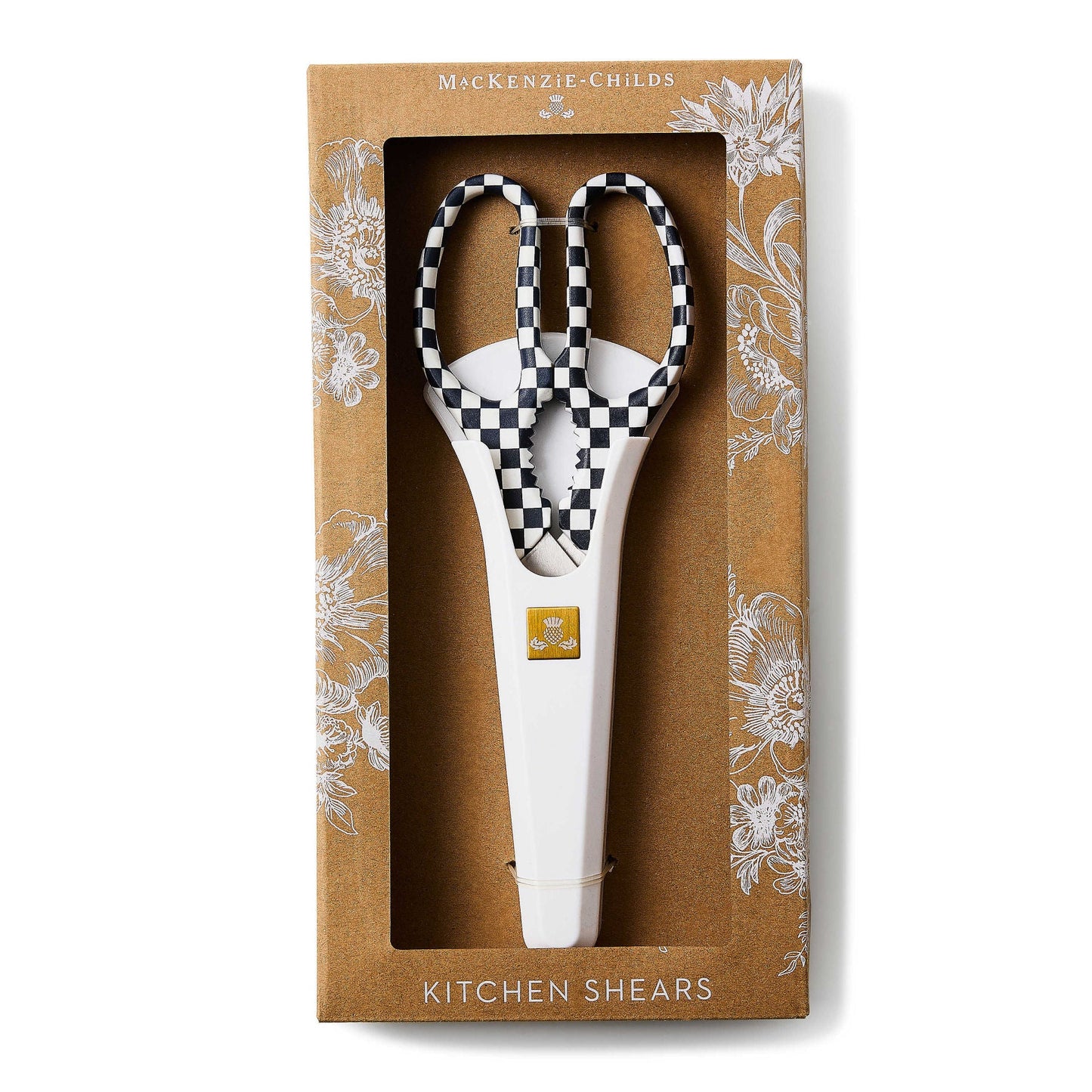 Black & White Check Kitchen Shears by MacKenzie - Childs - |VESIMI Design| Luxury Bathrooms and Home Decor