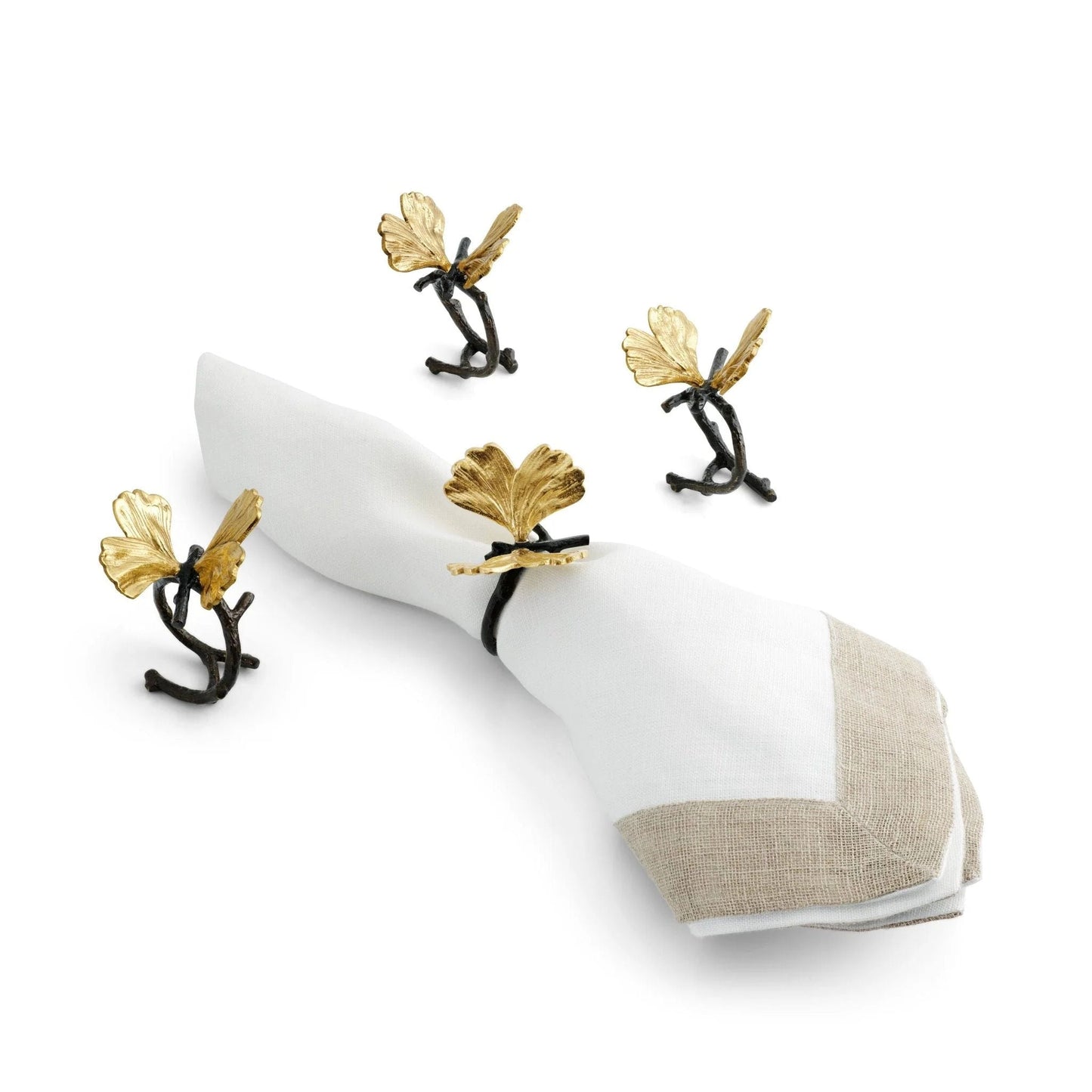Butterfly Ginkgo Napkin Ring Set by Michael Aram - |VESIMI Design| Luxury Bathrooms and Home Decor