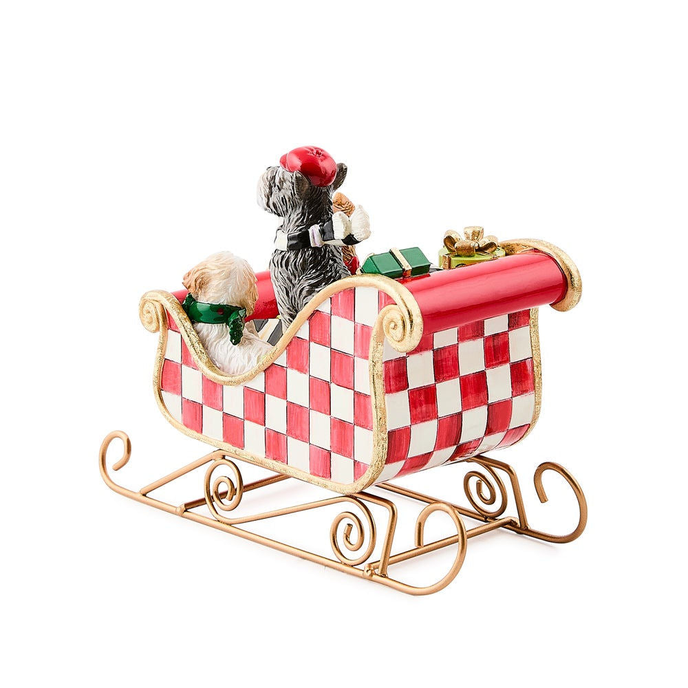 Check It Out Dog Sleigh Figurine MacKenzie-Childs