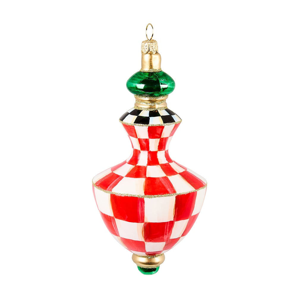 Check It Out Hourglass Drop Glass Ornament by MacKenzie-Childs