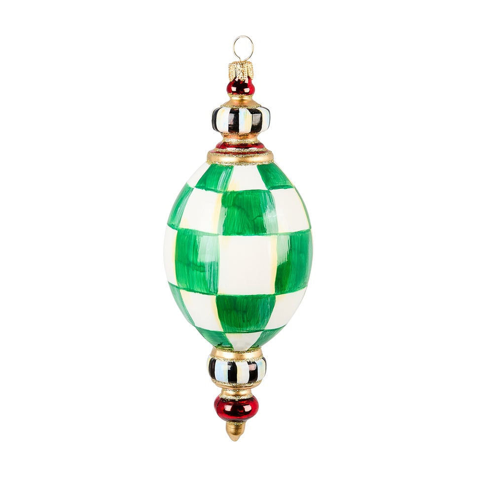 Check It Out Oval Drop Glass Ornament