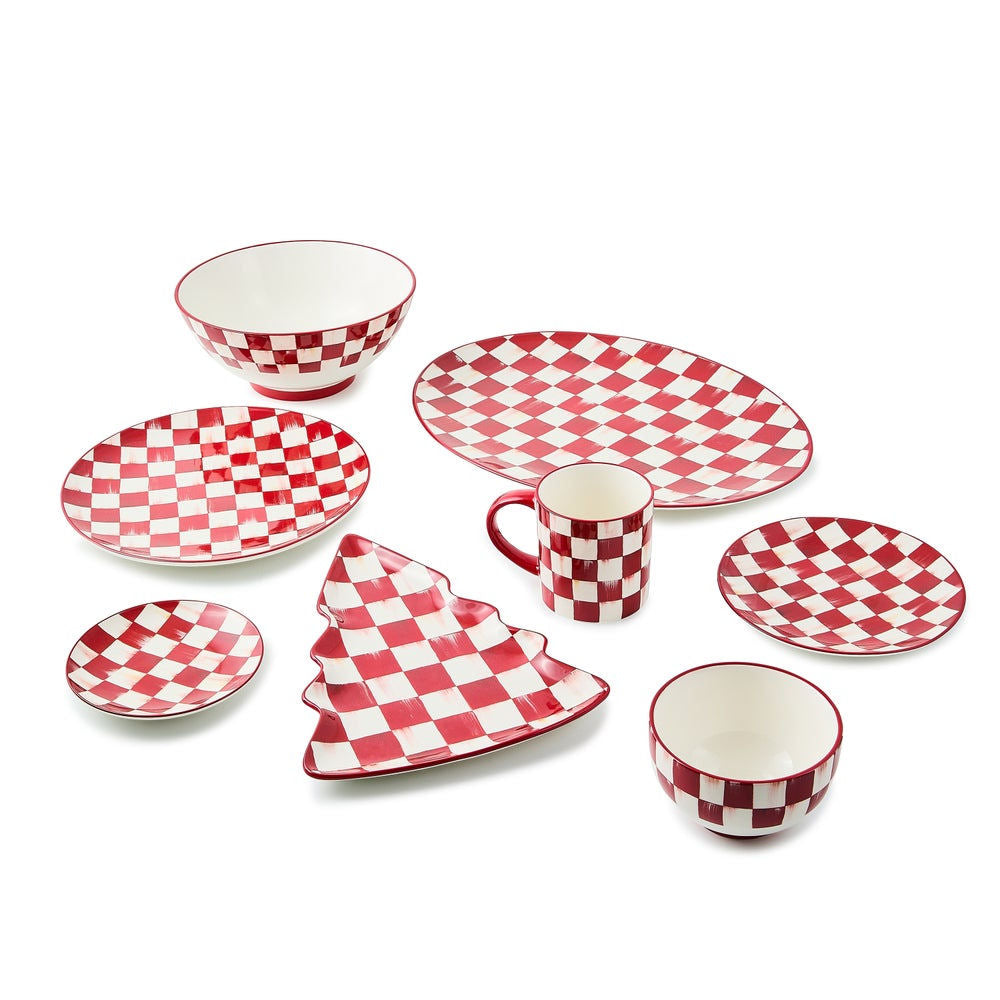 Cherry Check Breakfast Bowls, Set of 4 by MacKenzie-Childs