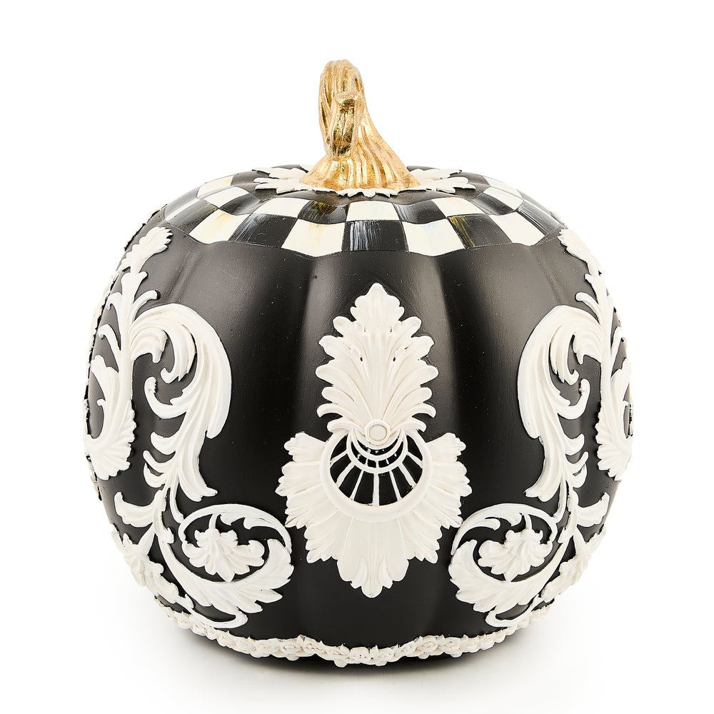 Courtly Check Black Cameo Pumpkin by MacKenzie-Childs