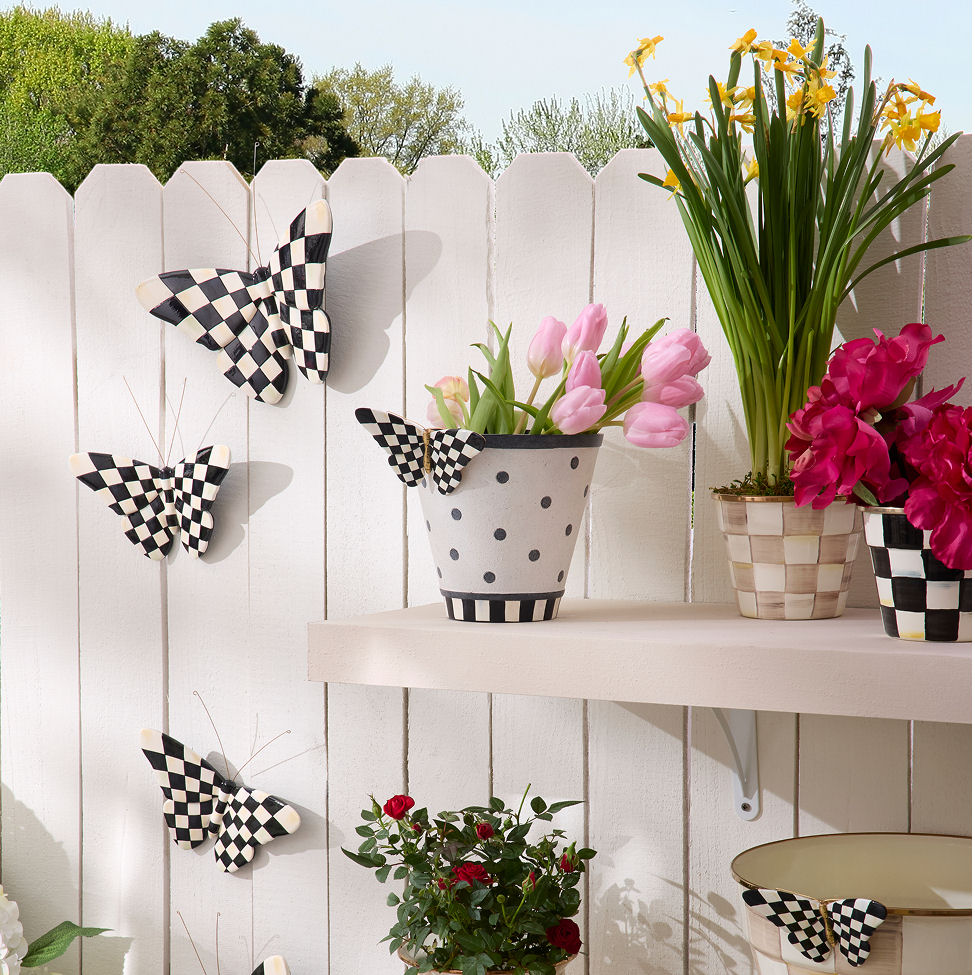 Courtly Check Butterfly Planter by MacKenzie-Childs