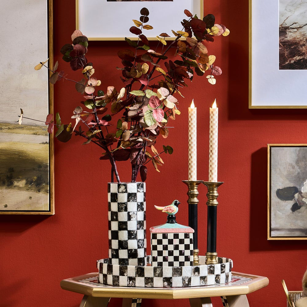 Courtly Check Capiz Vase MacKenzie-Childs