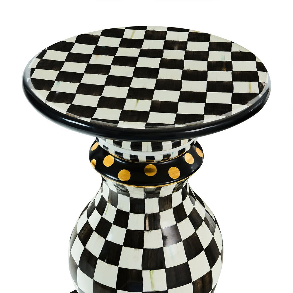 Courtly Check Ceramic Pedestal Table Base by MacKenzie-Childs
