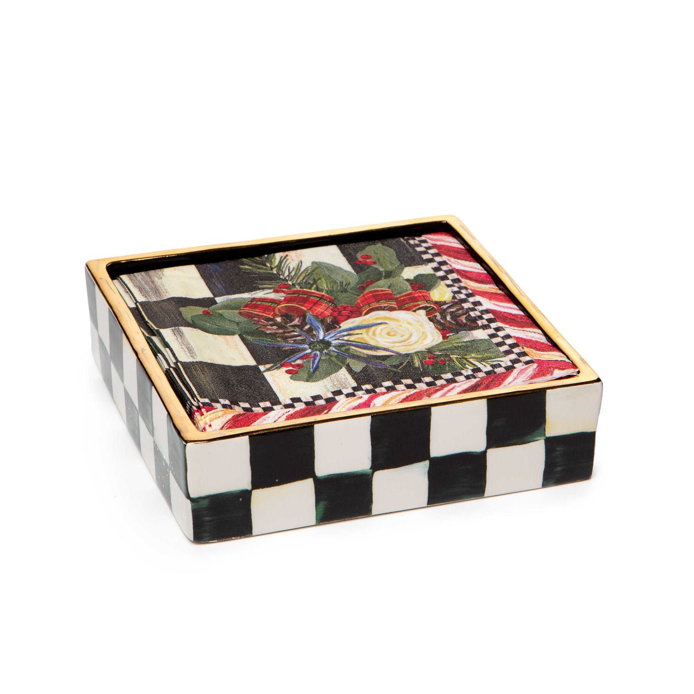 Courtly Check Cocktail Napkin Holder - |VESIMI Design| Luxury Bathrooms and Home Decor