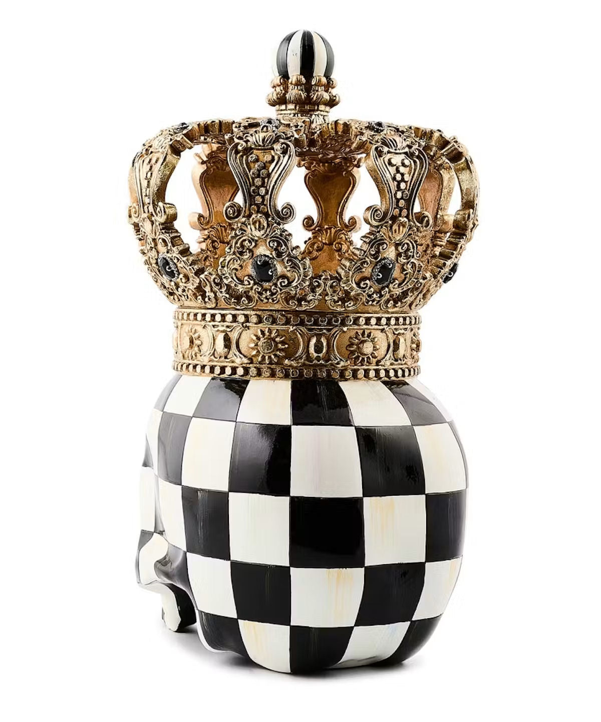 MacKenzie-Childs Courtly Check Crowned Skull