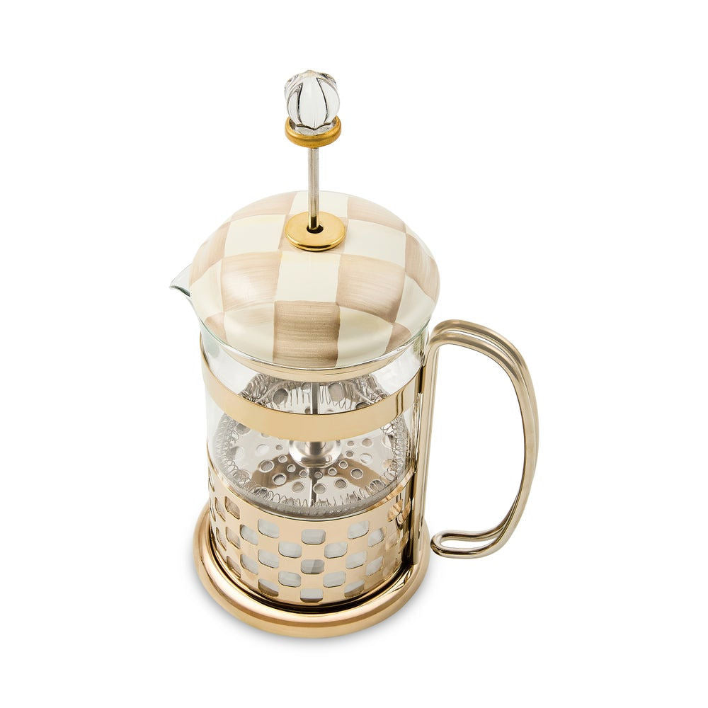 Mocha Check French Press by MacKenzie-Childs