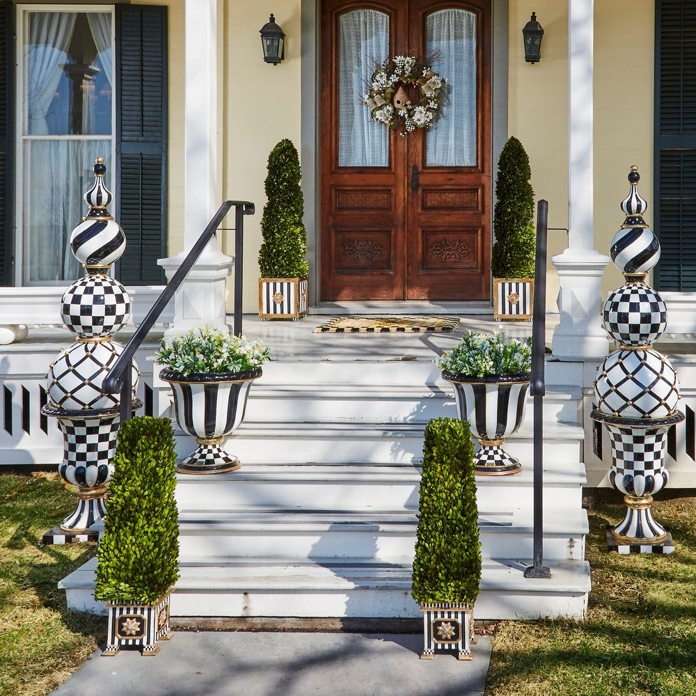 Courtly Check Pedestal Urn by MacKenzie-Childs