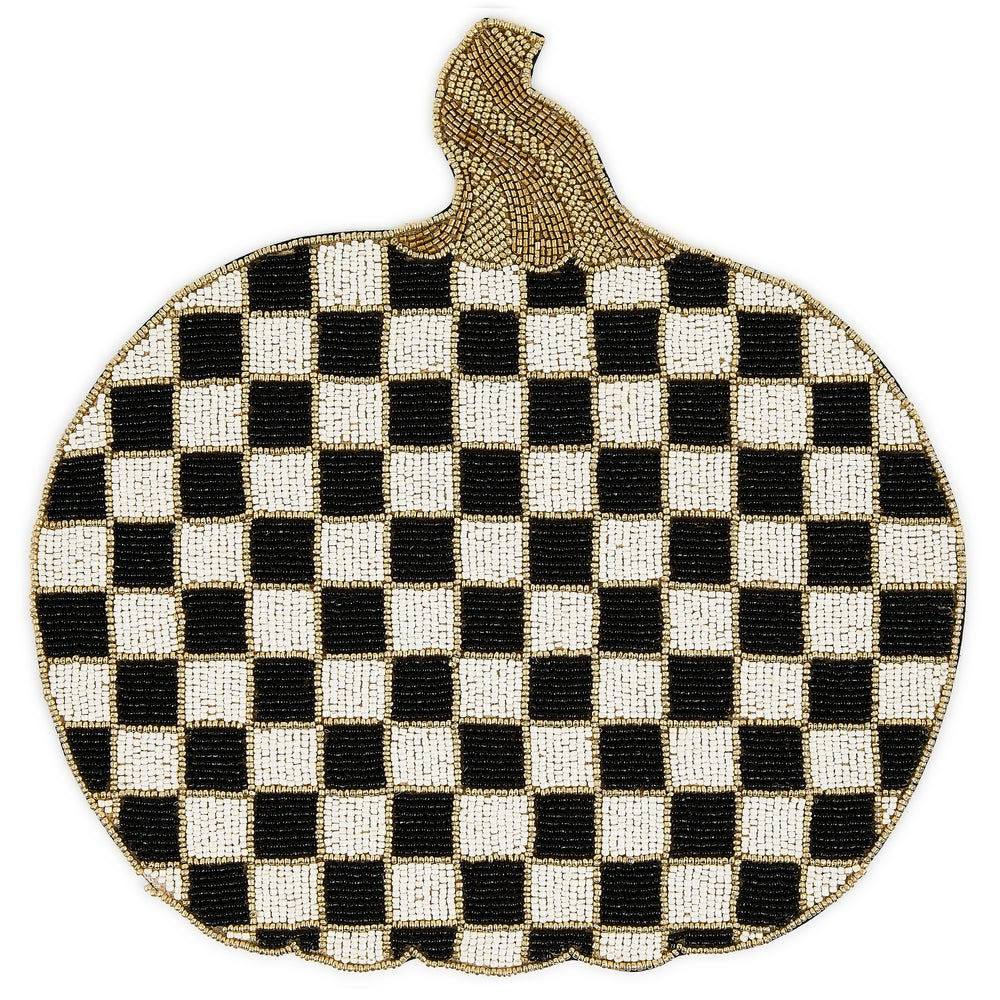 Courtly Check Pumpkin Beaded Placemat by MacKenzie-Childs