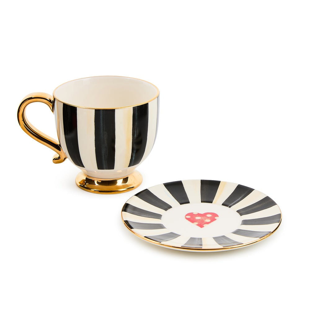 Courtly Stripe Cappuccino Cup MacKenzie-Childs