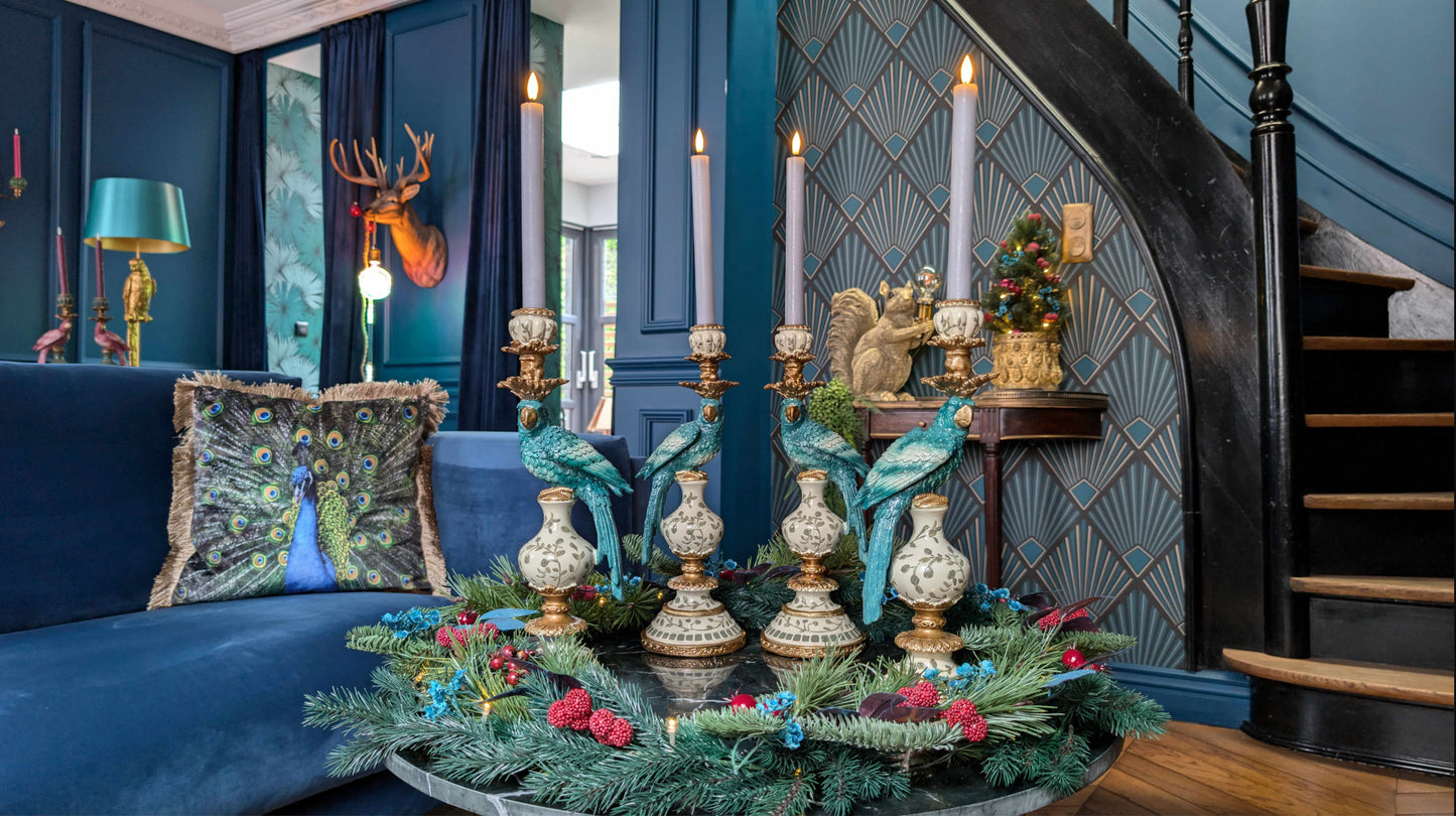 Cushion with Fringes Peacock Green Gold