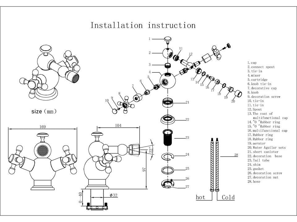 Deira Oil Rubbed Bronze - Luxury Two - Handles Bidet Faucet - |VESIMI Design|