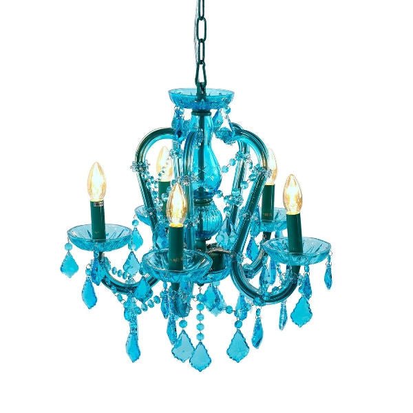 Design Blue Glass Chandelier Aurora by Werns - |VESIMI Design|