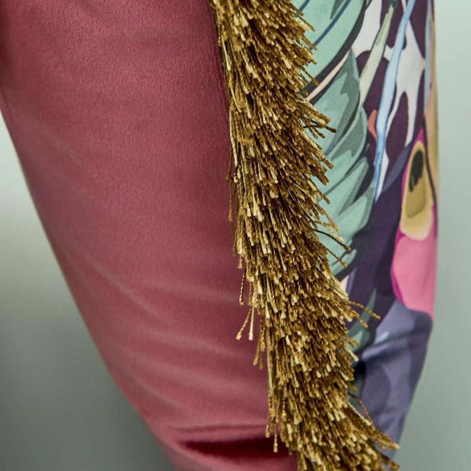 Design Cushion with Fringes Monstera - |VESIMI Design|