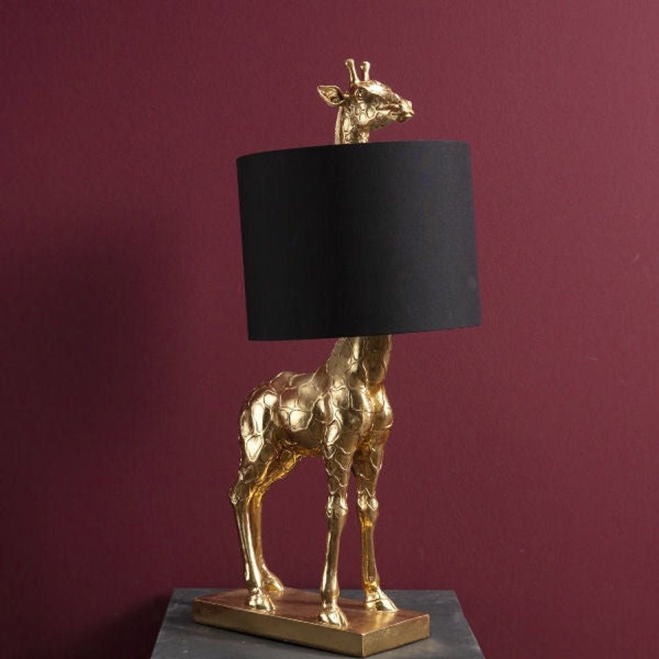 Design Table Lamp Giraffe Lucie in Black and Gold - |VESIMI Design|
