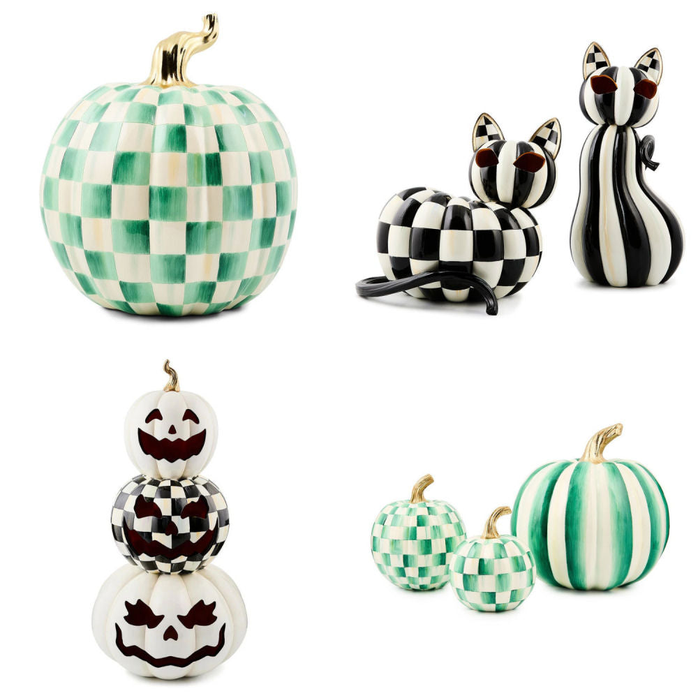 Emerald Check Small Pumpkin by MacKenzie-Childs