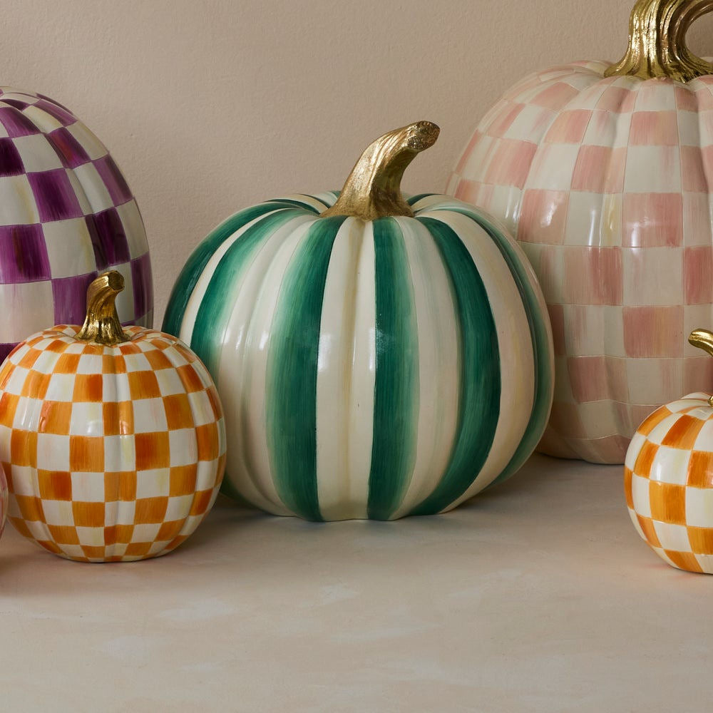 Emerald Stripe Medium Pumpkin by MacKenzie-Childs