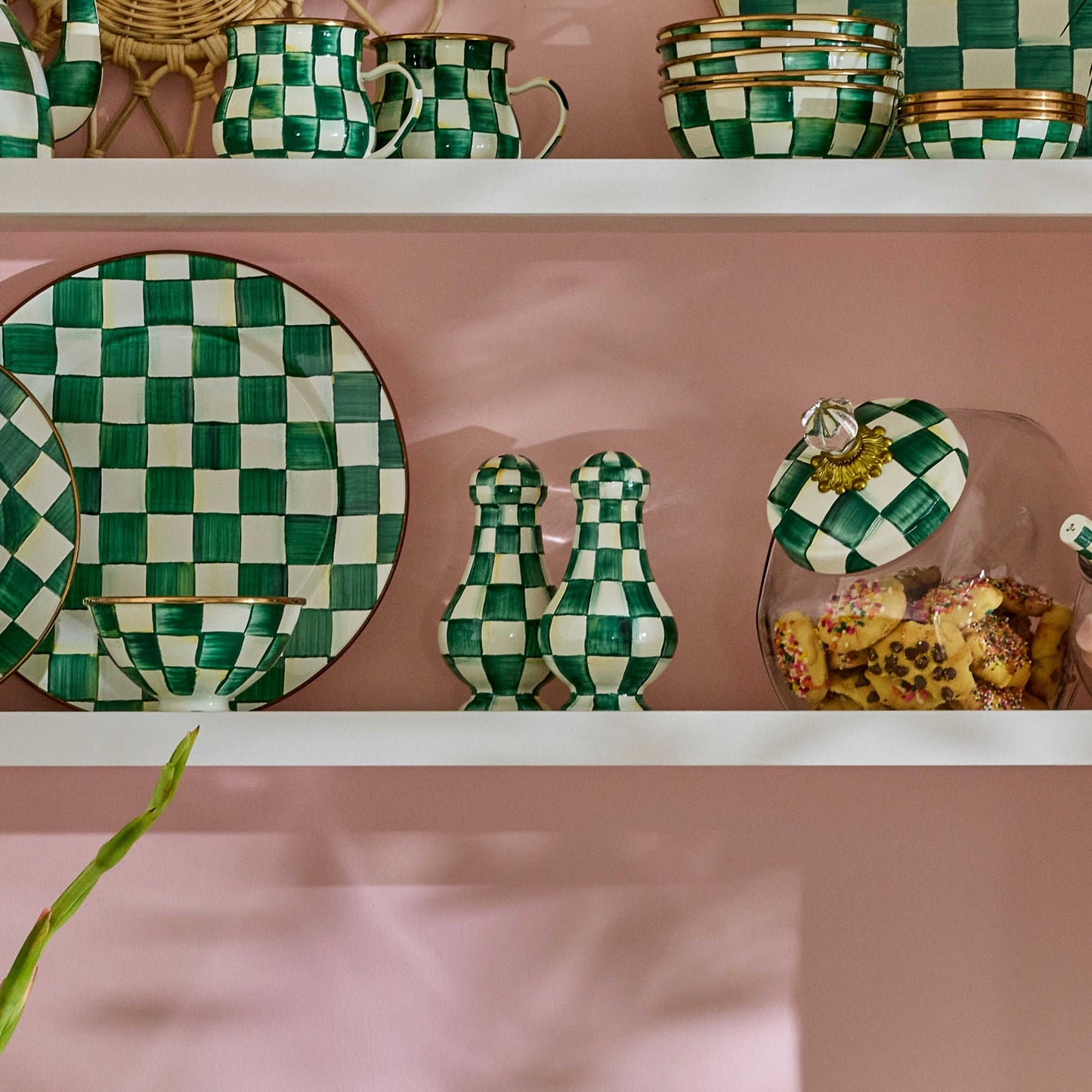 Emerald Check Large Salt & Pepper Shakers - |VESIMI Design| Luxury Bathrooms and Home Decor