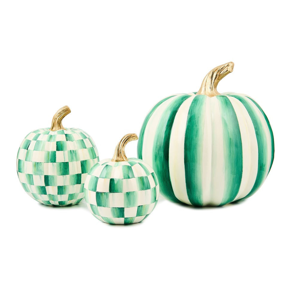 Emerald Check Mini Pumpkin