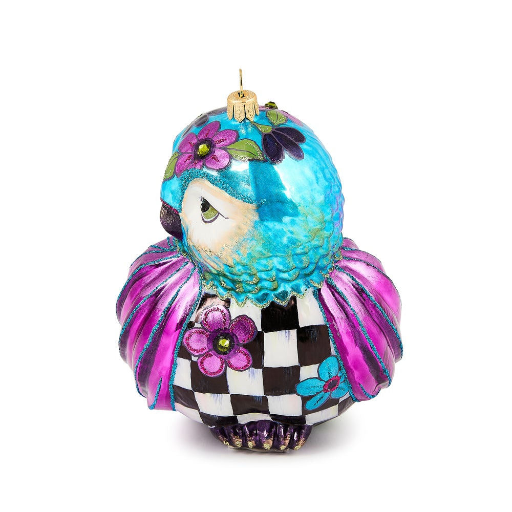 Floral Owl Glass Ornament by MacKenzie-Childs