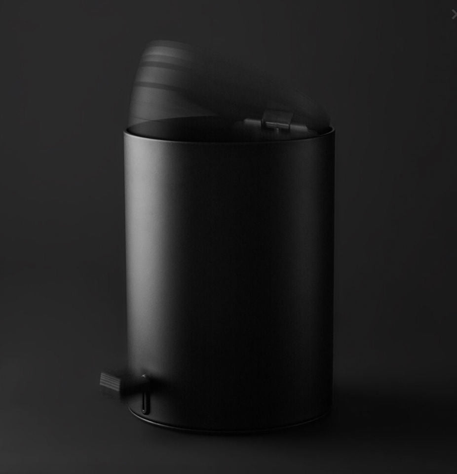 German Design Award Soft Close Pedal Bin BLACK MATT 6L - |VESIMI Design|