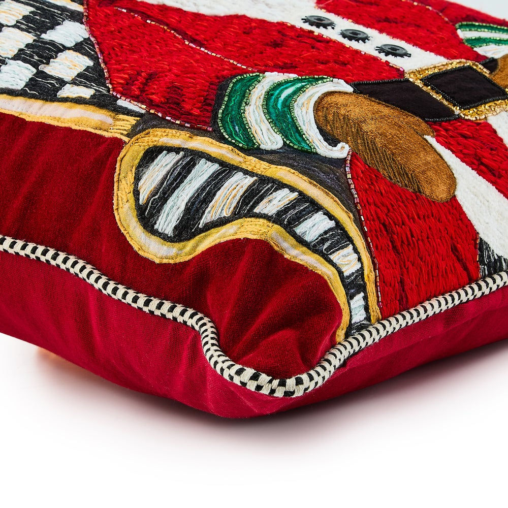 Holiday Black Santa Throw Pillow MacKenzie-Childs Christmas