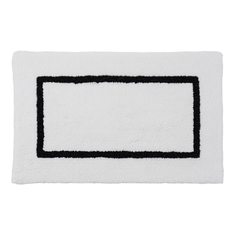 KARAT Luxury Black & White Egyptian Cotton Bathroom Rug - |VESIMI Design|