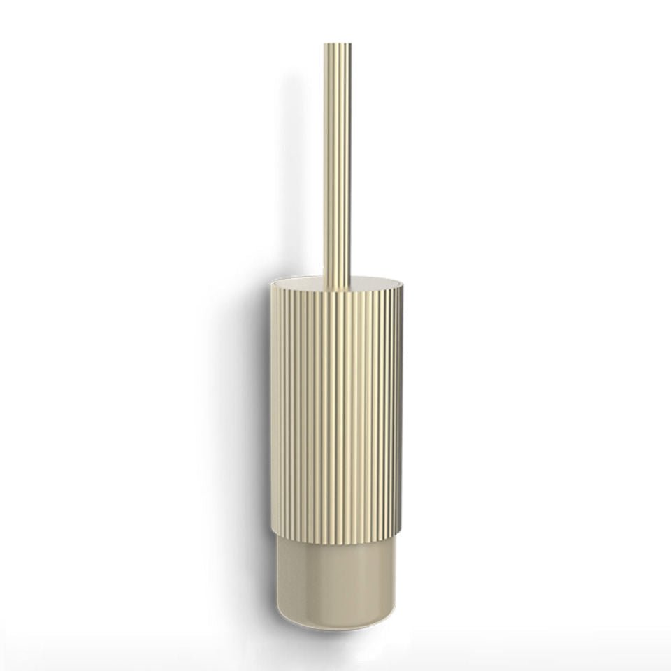 Luxury Bathroom Accessories Toilet Brush Holder / Champagne Gold & Dune - |VESIMI Design|