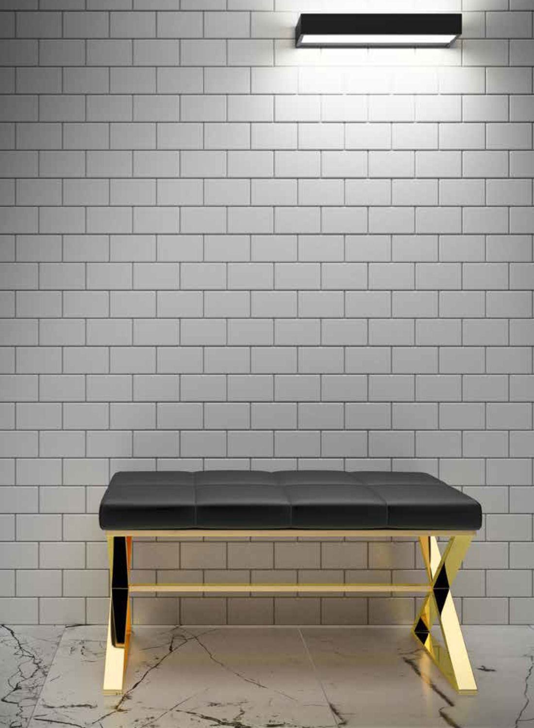 Luxury Gold Matt Bench by Decor Walther