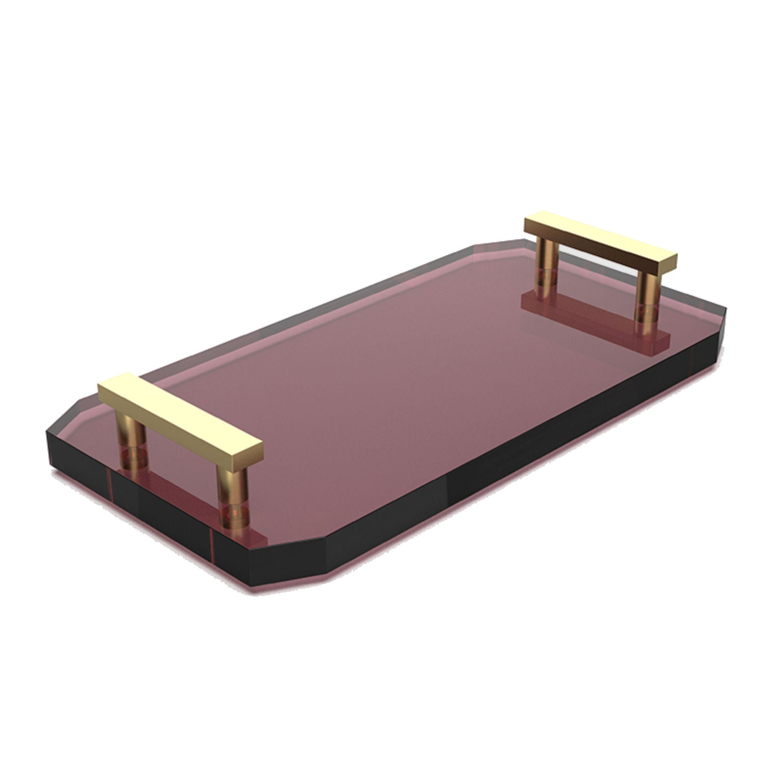 Luxury Crystal Glass Tablet Tray Rich Burgundy by Decor Walther – |VESIMI Design