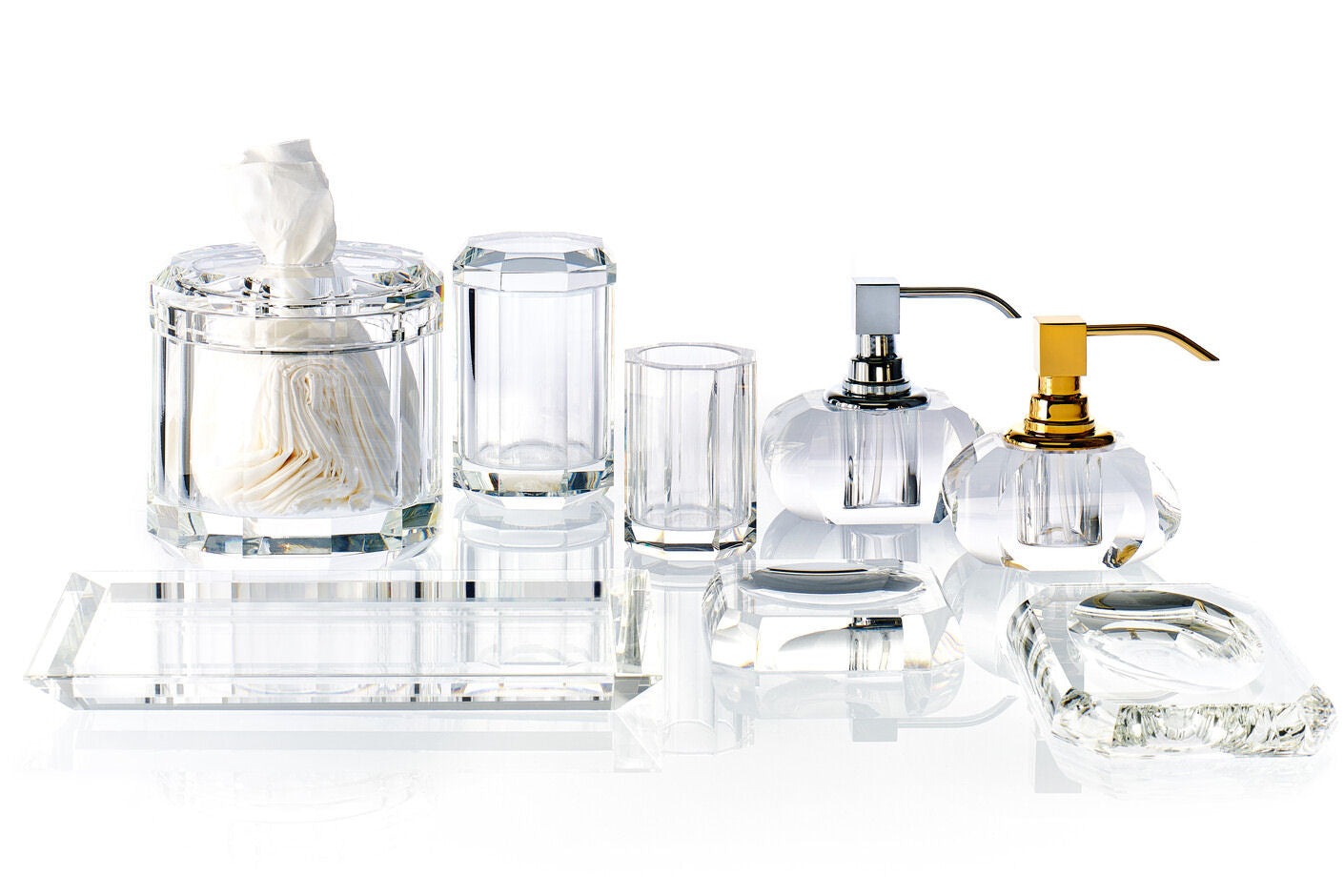 Kristall Collection Luxury Glass Mirror Crystal Clear / 5 Colors