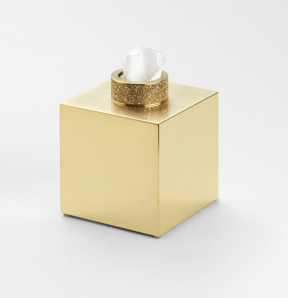 Luxury Matt Gold Tissue Box Swarowski® Crystal - |VESIMI Design|