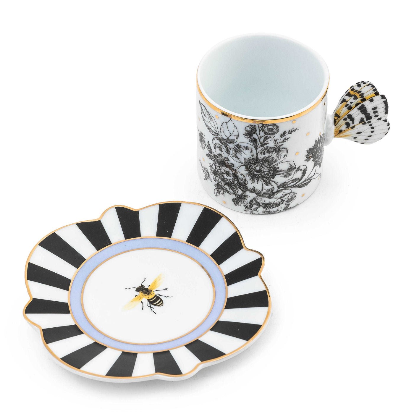MacKenzie-Childs Butterfly Toile Mug & Saucer Set - |VESIMI Design| Luxury Bathrooms and Home Decor