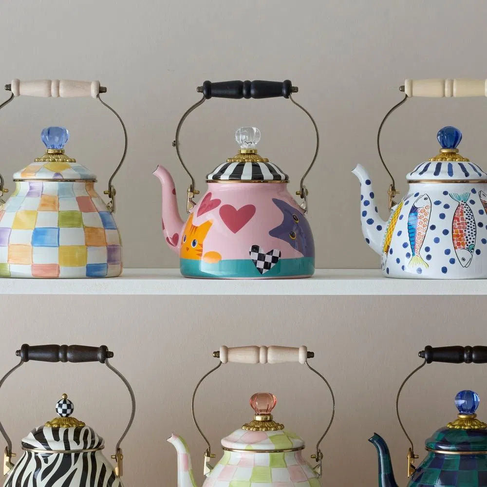 Cat Love 2 Quart Tea Kettle - MacKenzie-Childs 2025 limited collection