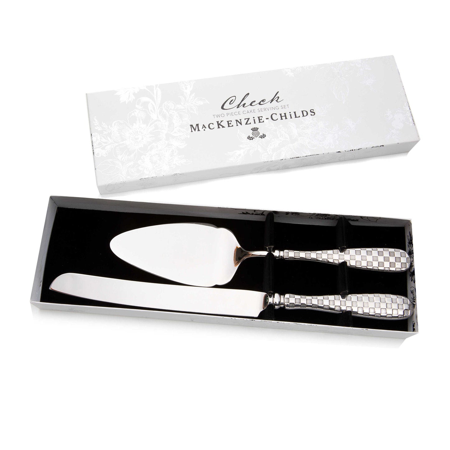 MacKenzie - Childs Check Cake Serving Set - |VESIMI Design| Luxury Bathrooms and Home Decor