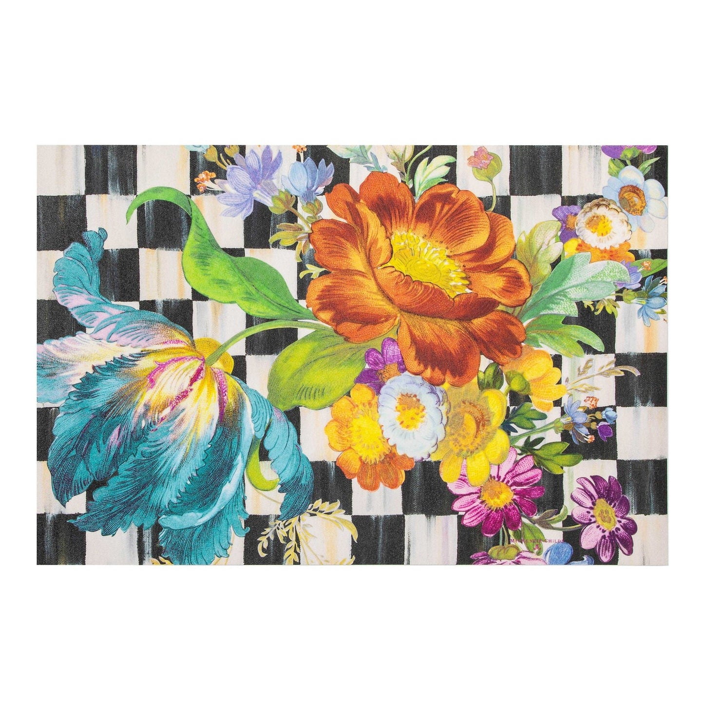 Mackenzie - Childs Courtly Flower Market Floor Mat - 2' x 3' - |VESIMI Design| Luxury Bathrooms and Home Decor