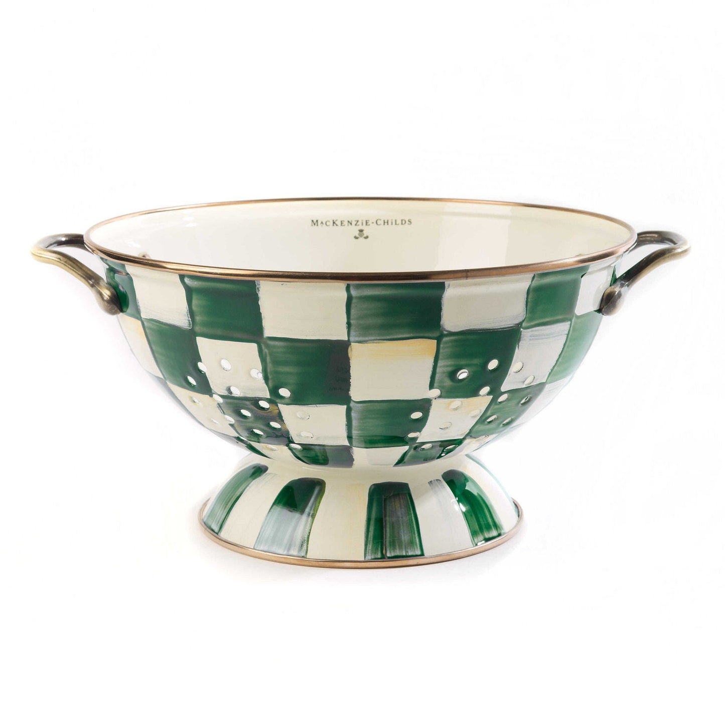 MacKenzie - Childs Emerald Check Large Colander - |VESIMI Design|