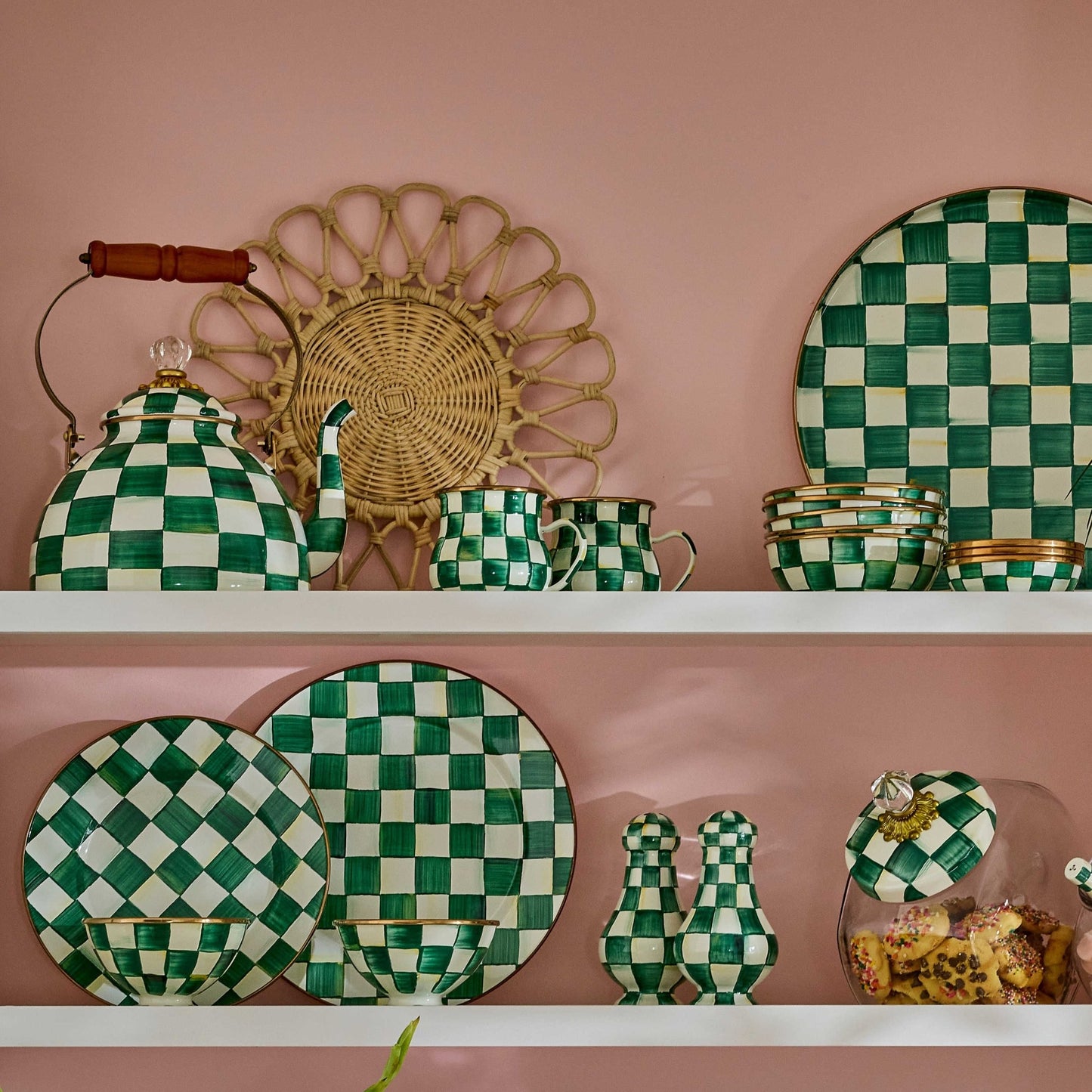 MacKenzie - Childs Emerald Check Mug - |VESIMI Design| Luxury Bathrooms and Home Decor