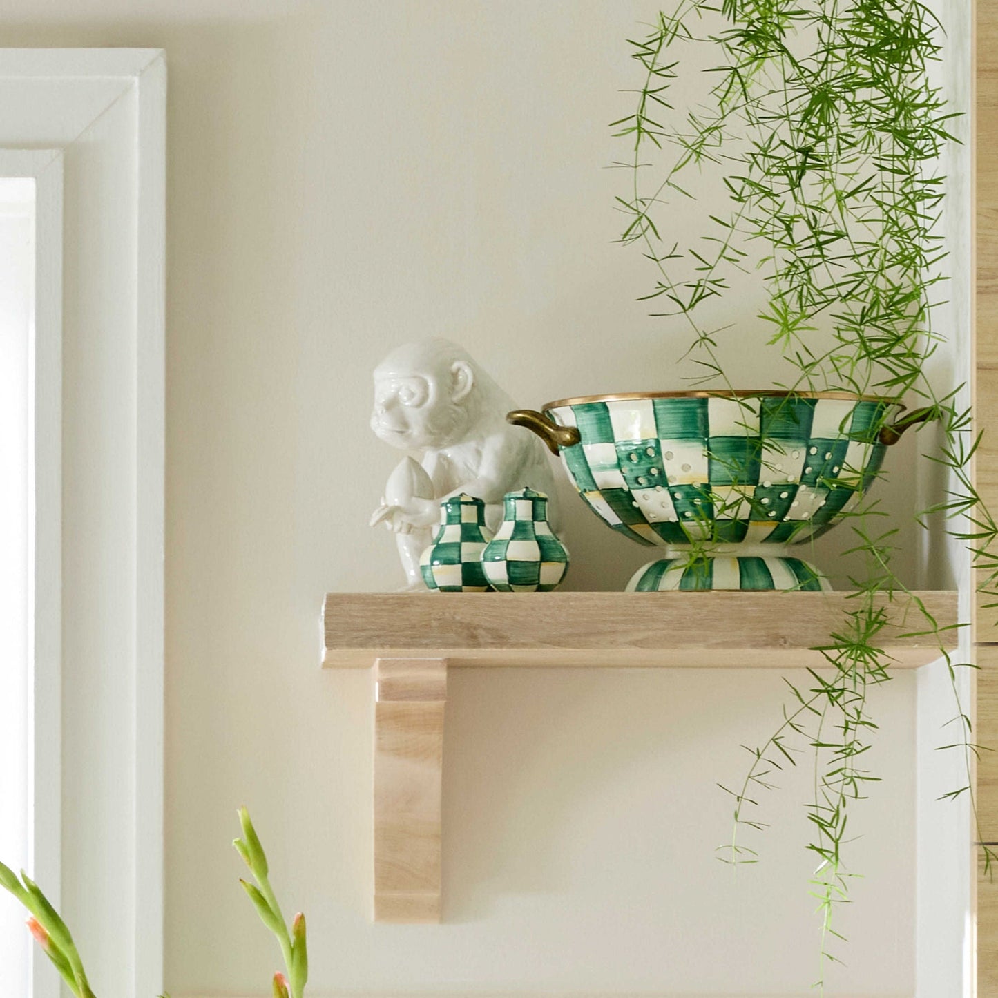 MacKenzie - Childs Emerald Check Salt & Pepper Shakers - |VESIMI Design| Luxury Bathrooms and Home Decor