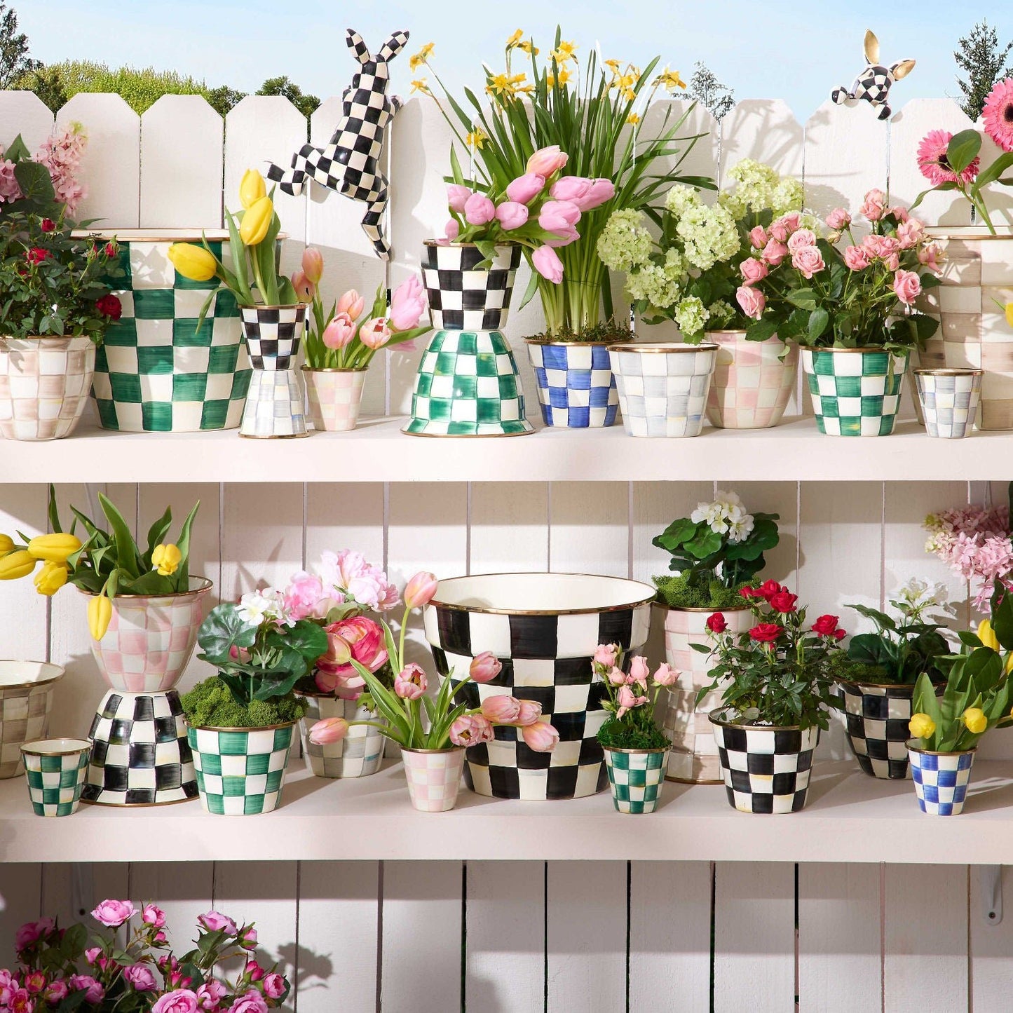 MacKenzie - Childs Emerald Check Small Garden Pot - |VESIMI Design|